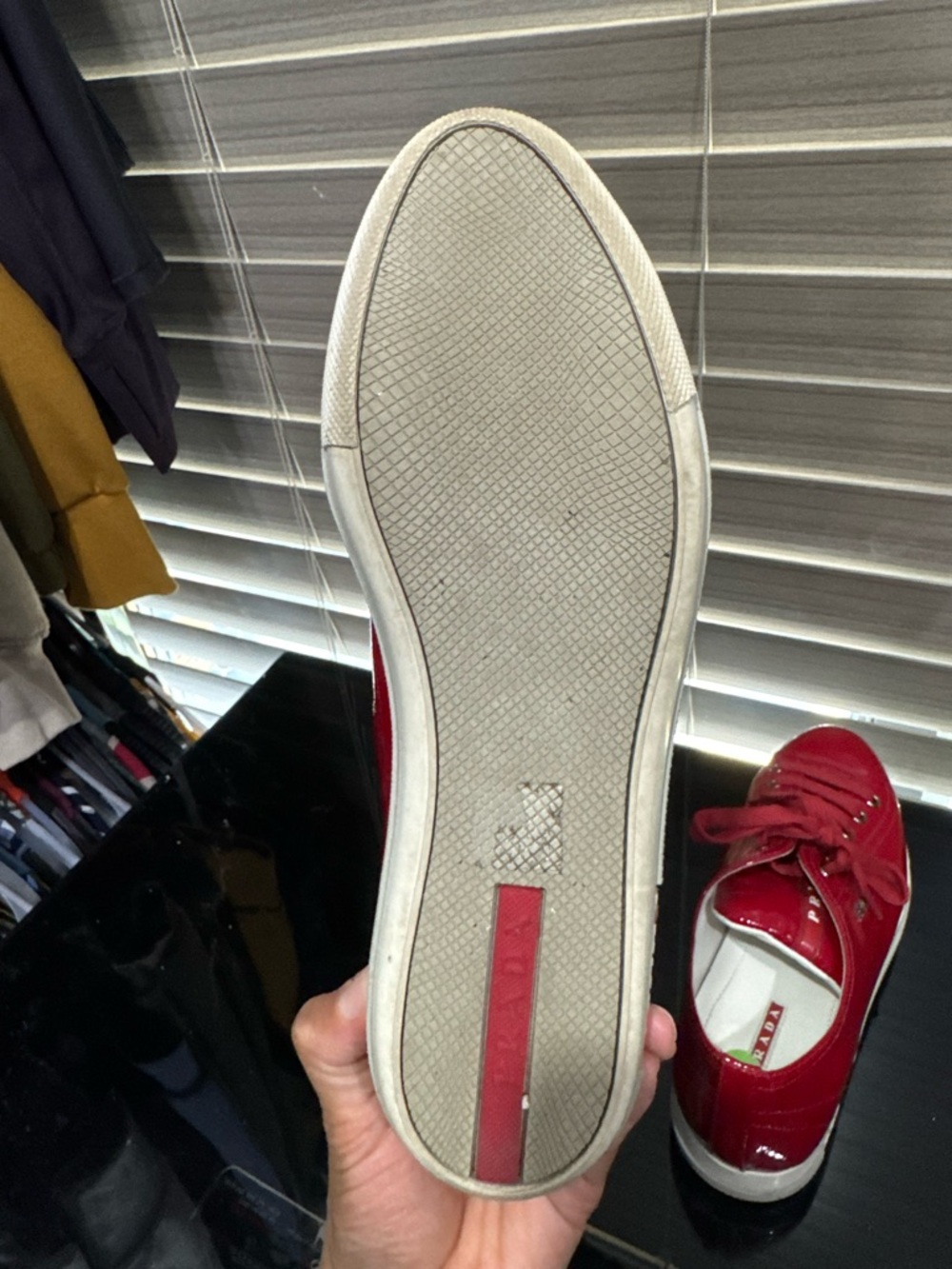 Prada Downtown Red patent leather trainers - Picture 5 of 5
